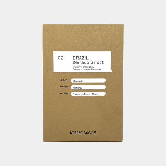 Stereoscope Coffee - Brazil Cerrado Select - Packaging in Brown front angle